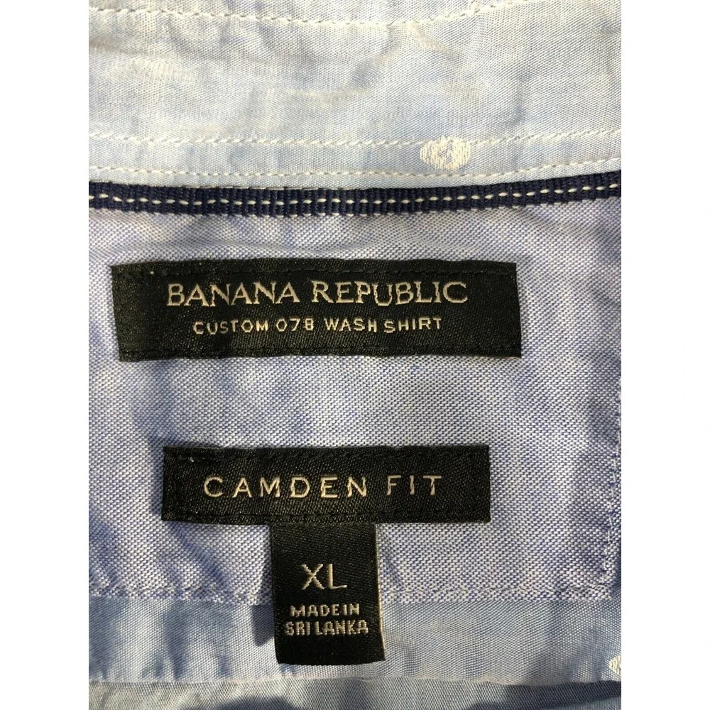 BANANA REPUBLIC Camden‎ Fit Shirt Men's XL Custom 078 Wash Short Sleeve Button